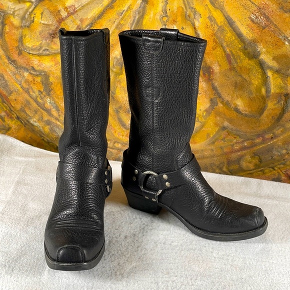 Ariat Shoes - Ariat black pebbled leather moto harness boots 9 B